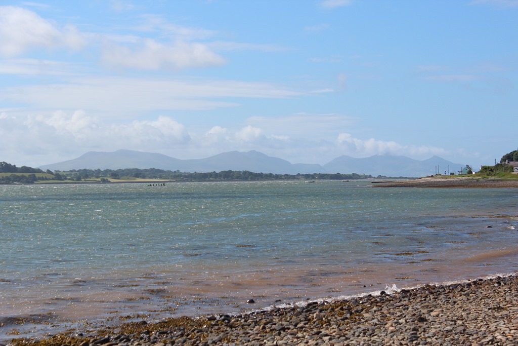 The mainland across the Menai Straits, south from the Sea Zoo